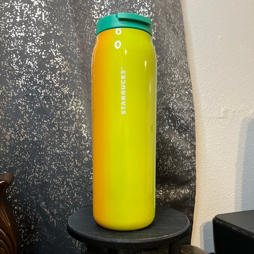 Starbucks Summer 2022 Ombre Yellow/Green/Orange Sunset Water Bottle - Picture 4 of 4